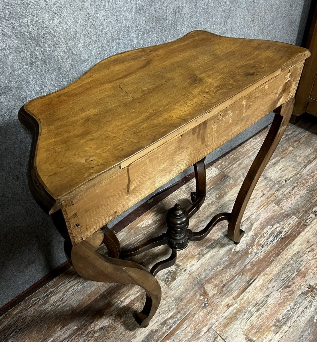 Napoleon III Period Curved Console In Mahogany -photo-6