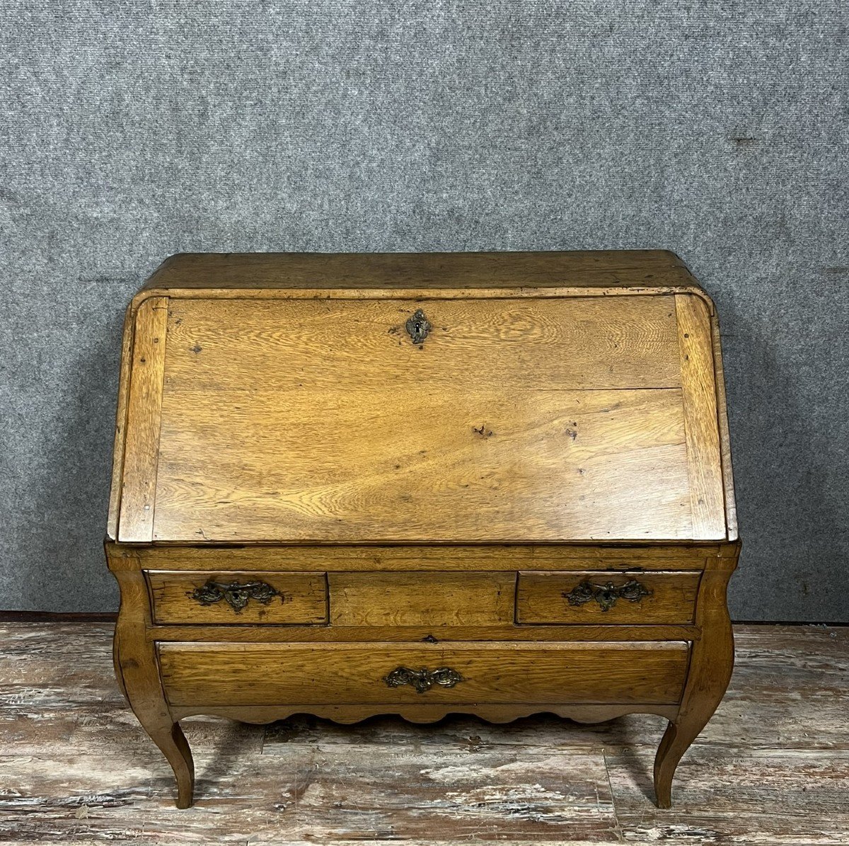 Louis XV Period Bordeaux Scriban Chest Of Drawers Curved On All Sides -photo-1