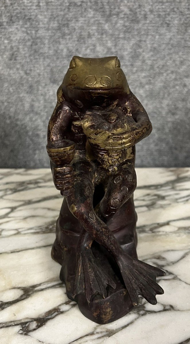 Asian Polychrome Bronze Sculpture Bearing The Monogram Ya  -photo-2