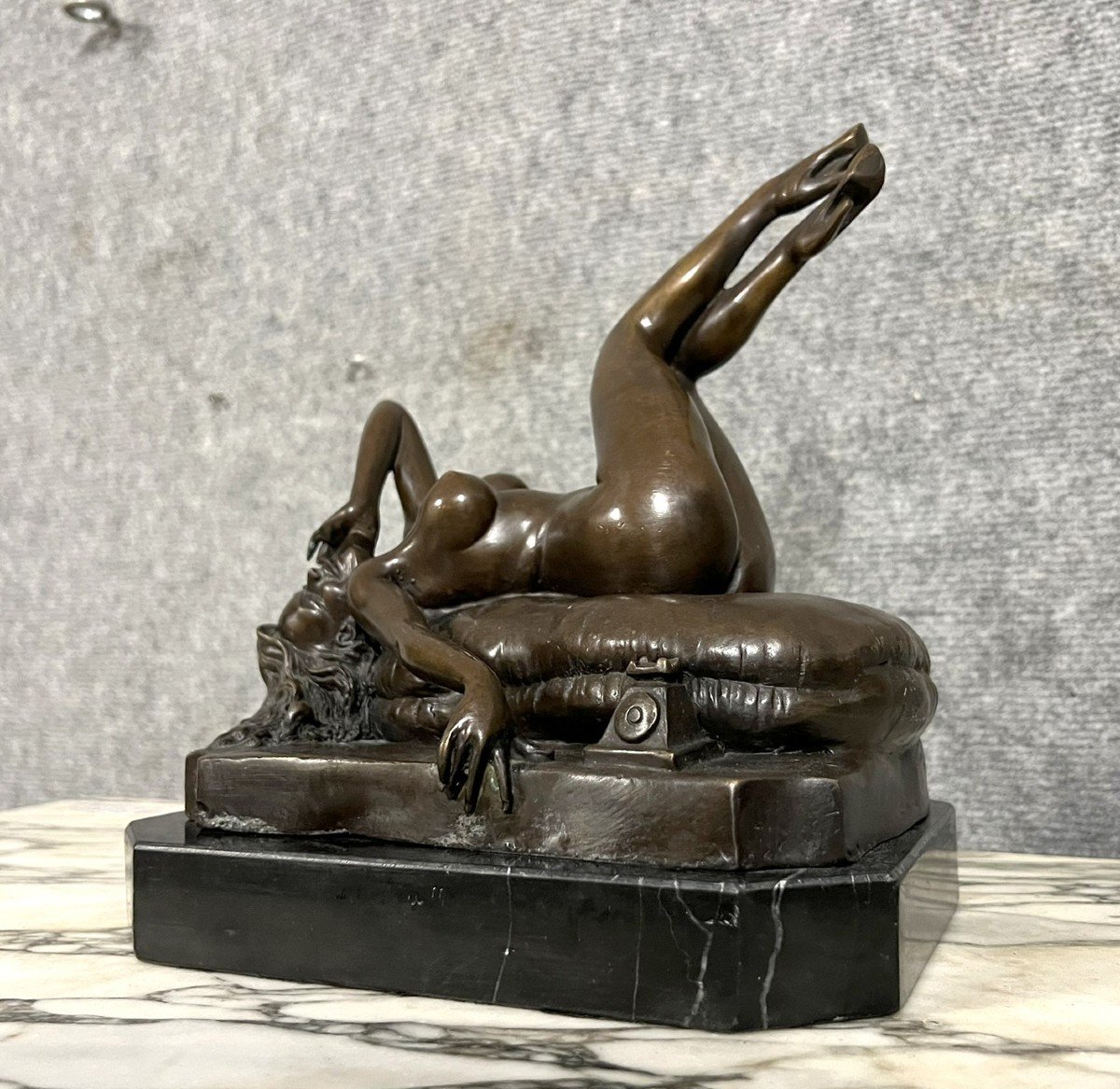 Large Bronze Sculpture Signed Period Second Half 20th Century (f)  -photo-2