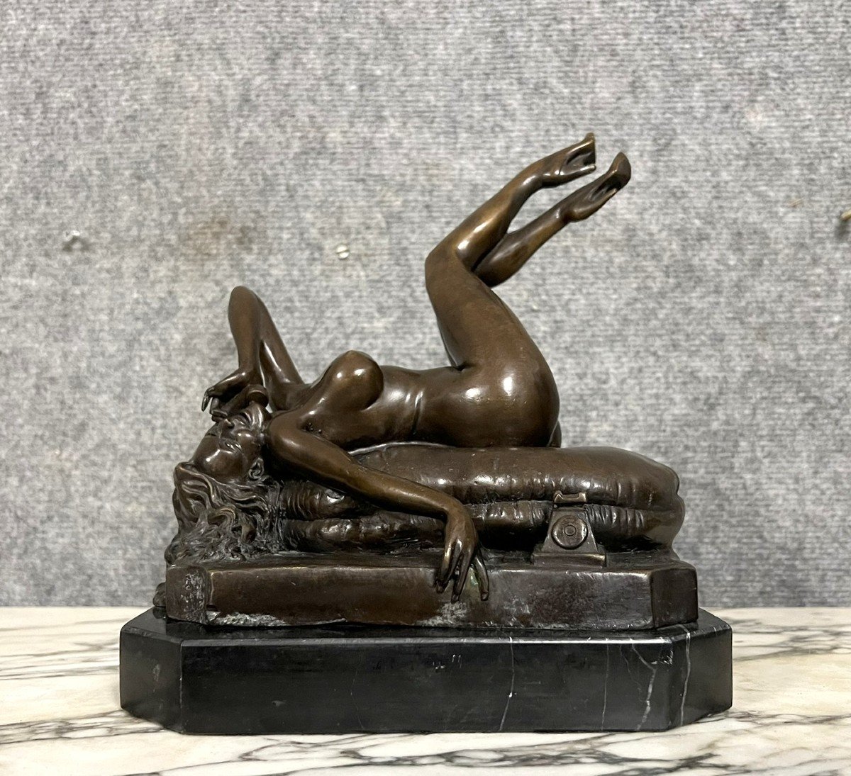 Large Bronze Sculpture Signed Period Second Half 20th Century (f)  