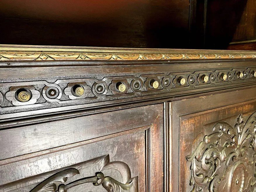 Important Renaissance Style Walnut Library -photo-3