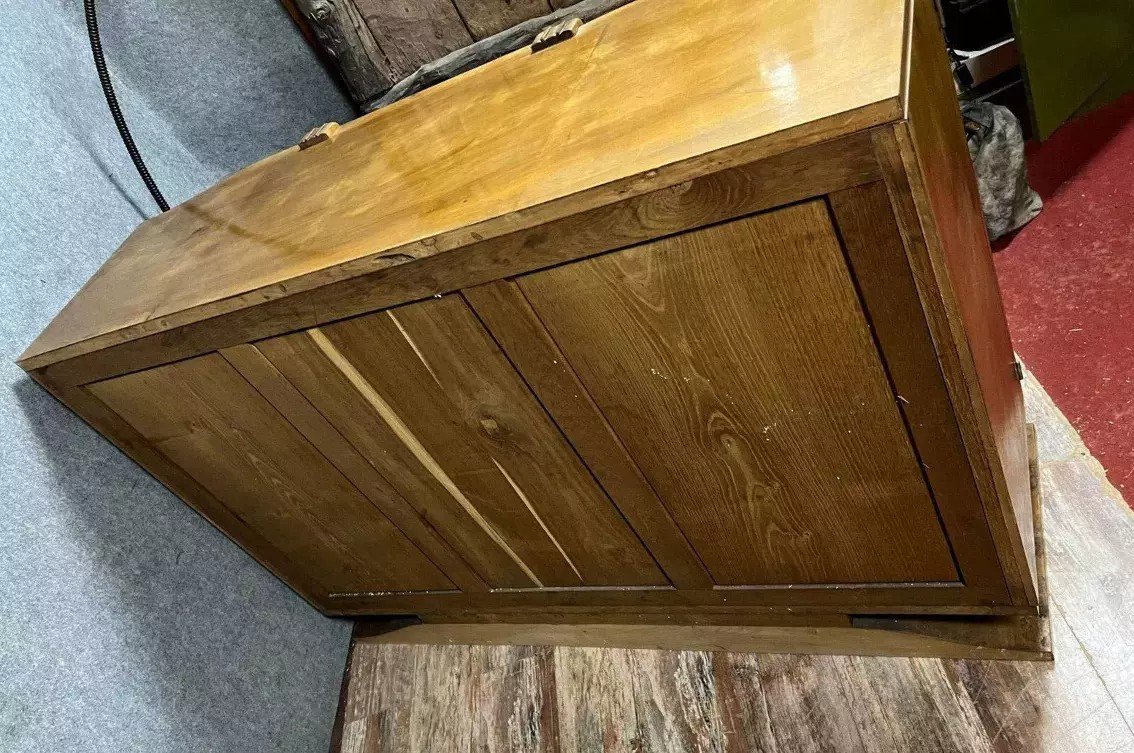 Art Deco Curved Sideboard In Light Wood-photo-1