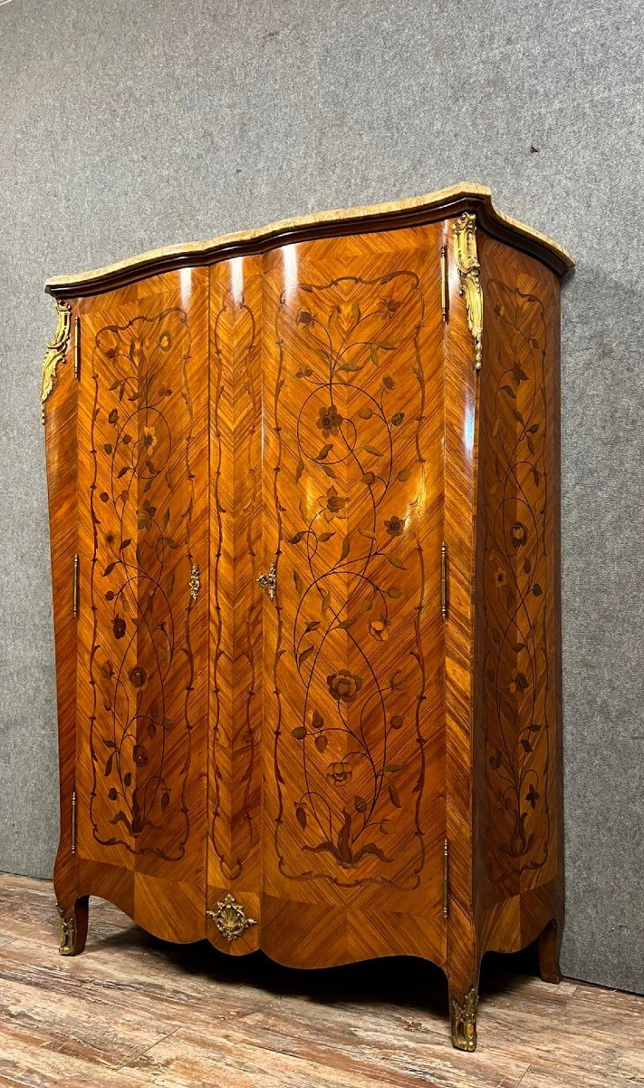 Louis XV Style Marquetry Crossbow Cabinet-photo-2