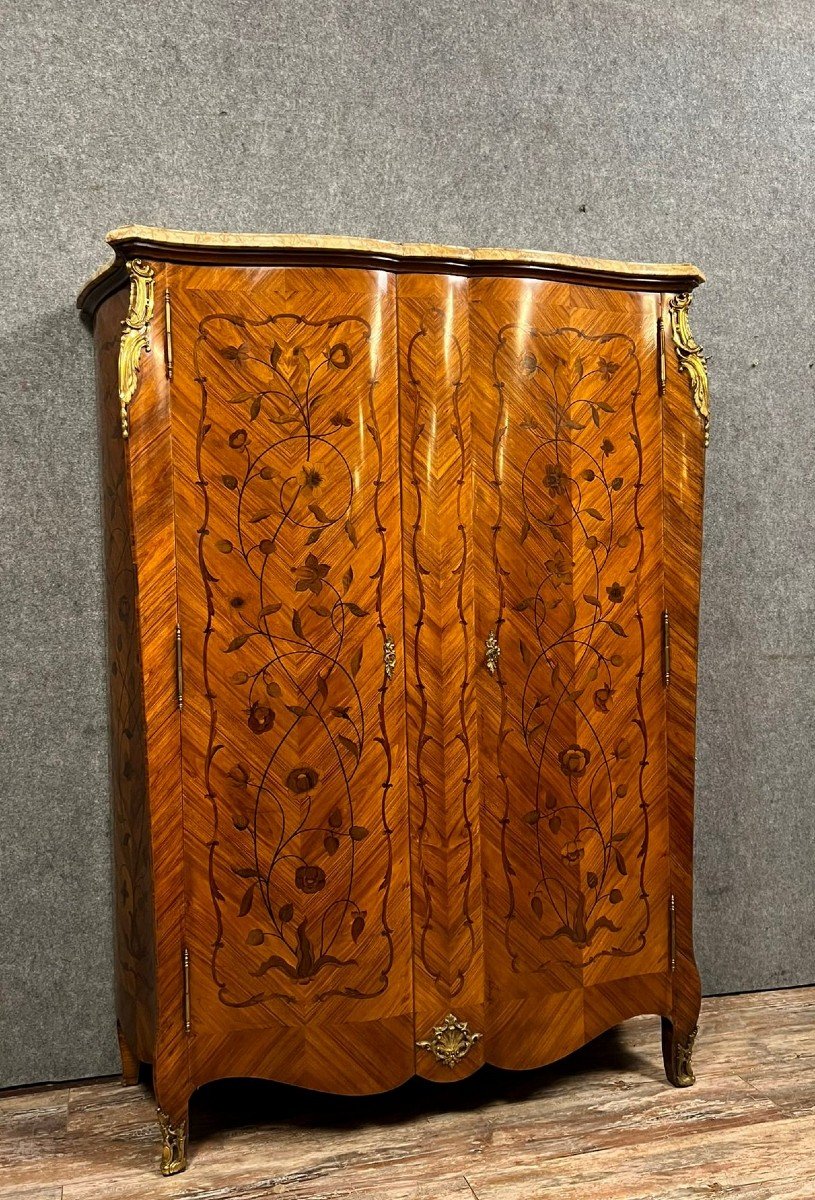 Louis XV Style Marquetry Crossbow Cabinet-photo-7