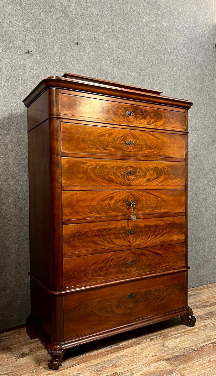 Biedermeier Period Mahogany Weekly Chest-photo-2