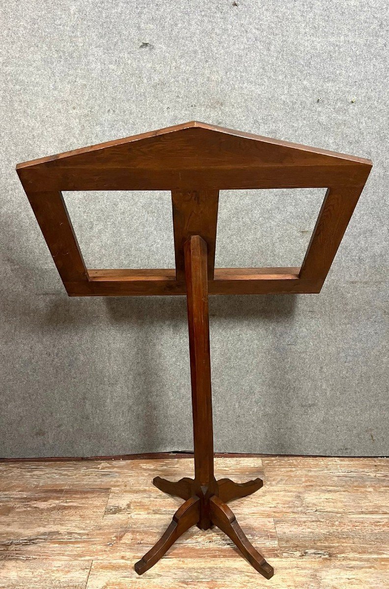 Large Empire Style Lectern Or Lectern In Solid Oak -photo-2