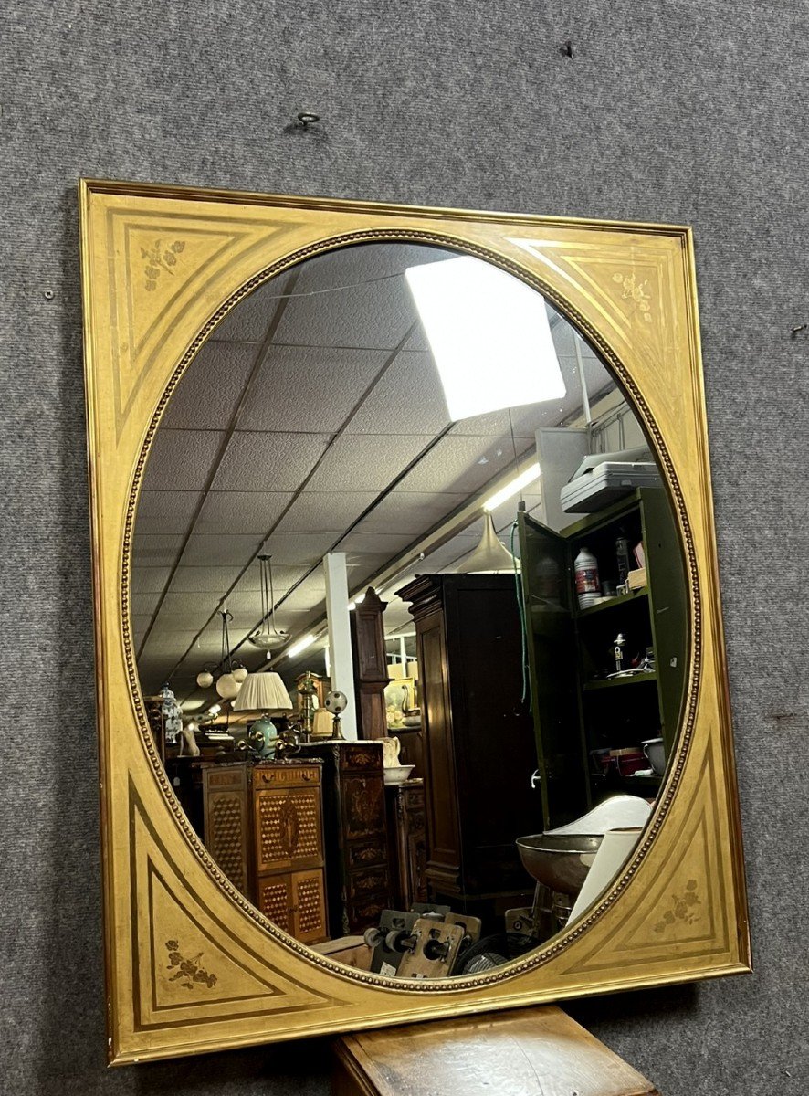 Important Miroir De Style Louis XVI En Bois Doré -photo-2