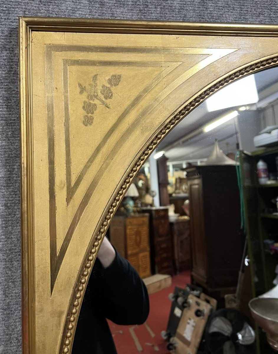 Important Miroir De Style Louis XVI En Bois Doré -photo-4