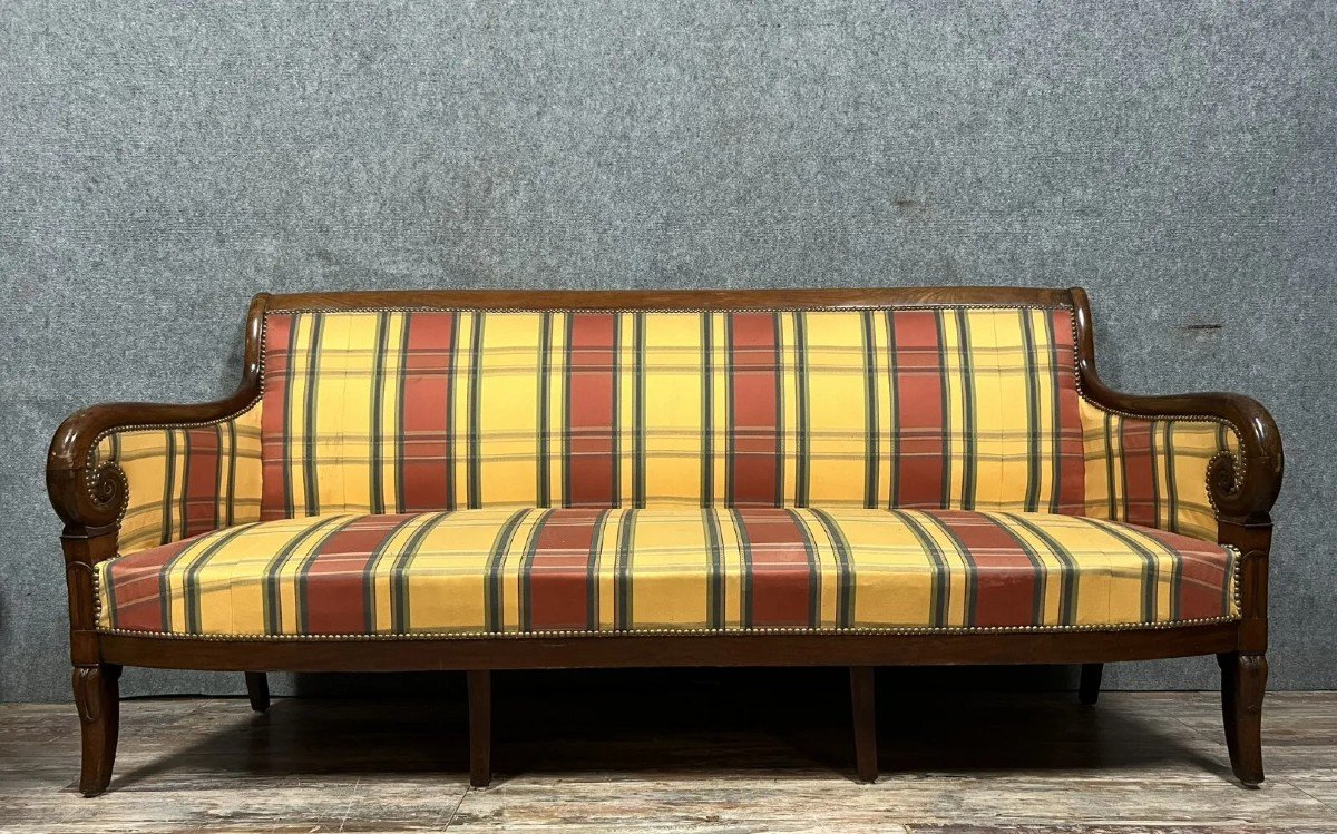 Very Large Empire Period Bench In Mahogany (197cm)