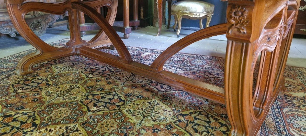 d'Après Louis Majorelle : Table école De Nancy époque Art Nouveau (438cm)-photo-3