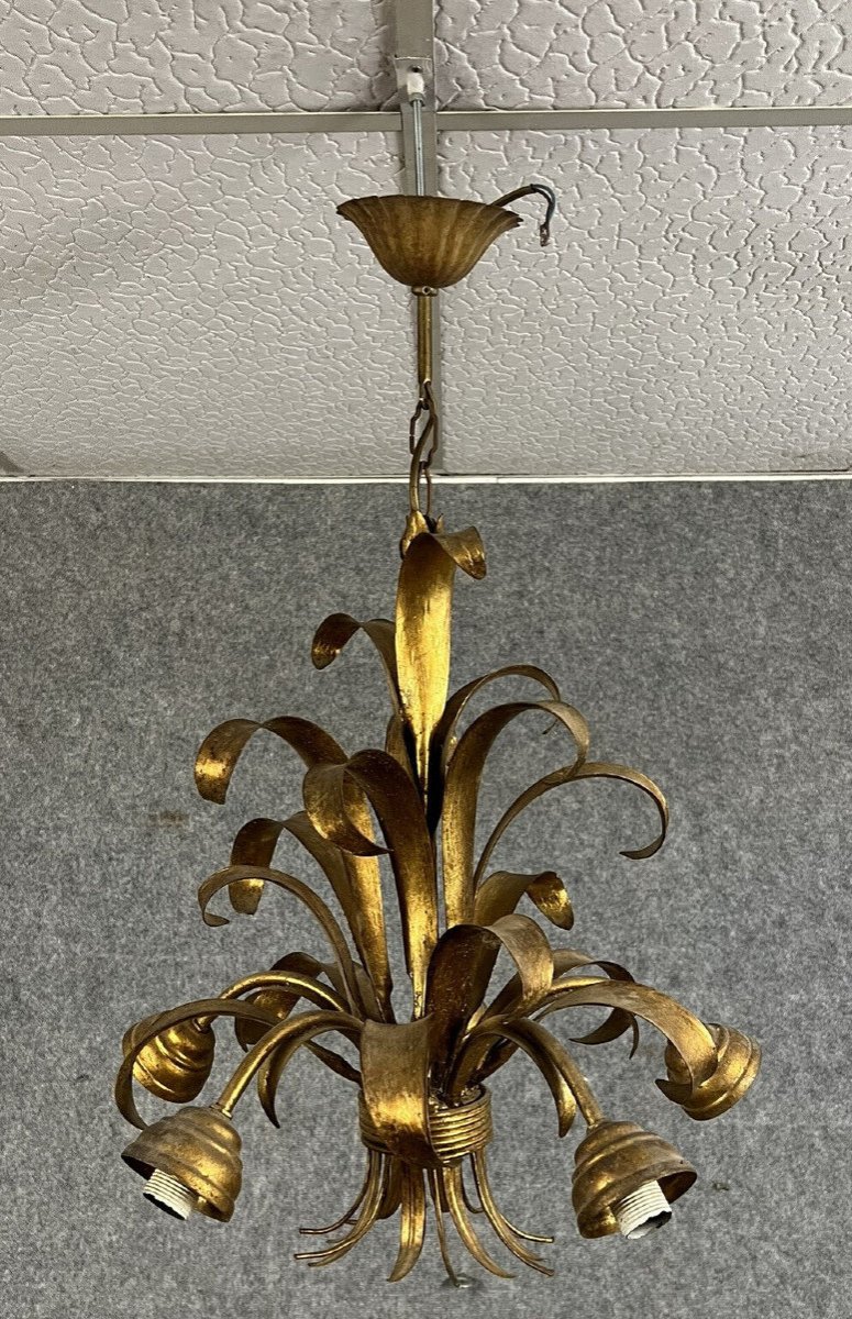 Based On A Work By Maison Jansen: Leaf Spray Chandelier -photo-4