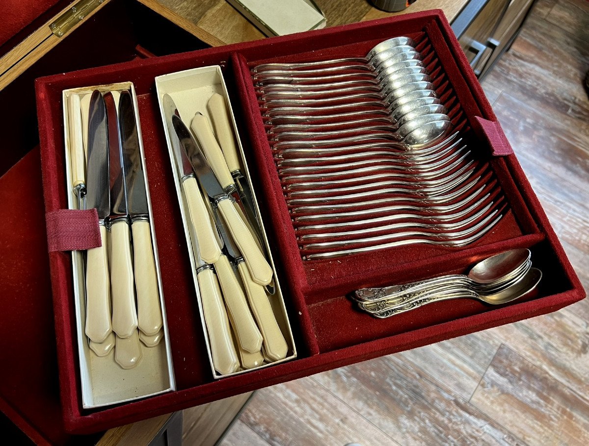 19th Century Tableware: Ercuis Joailler Wegelin / Important Cutlery Set With Its Box-photo-6