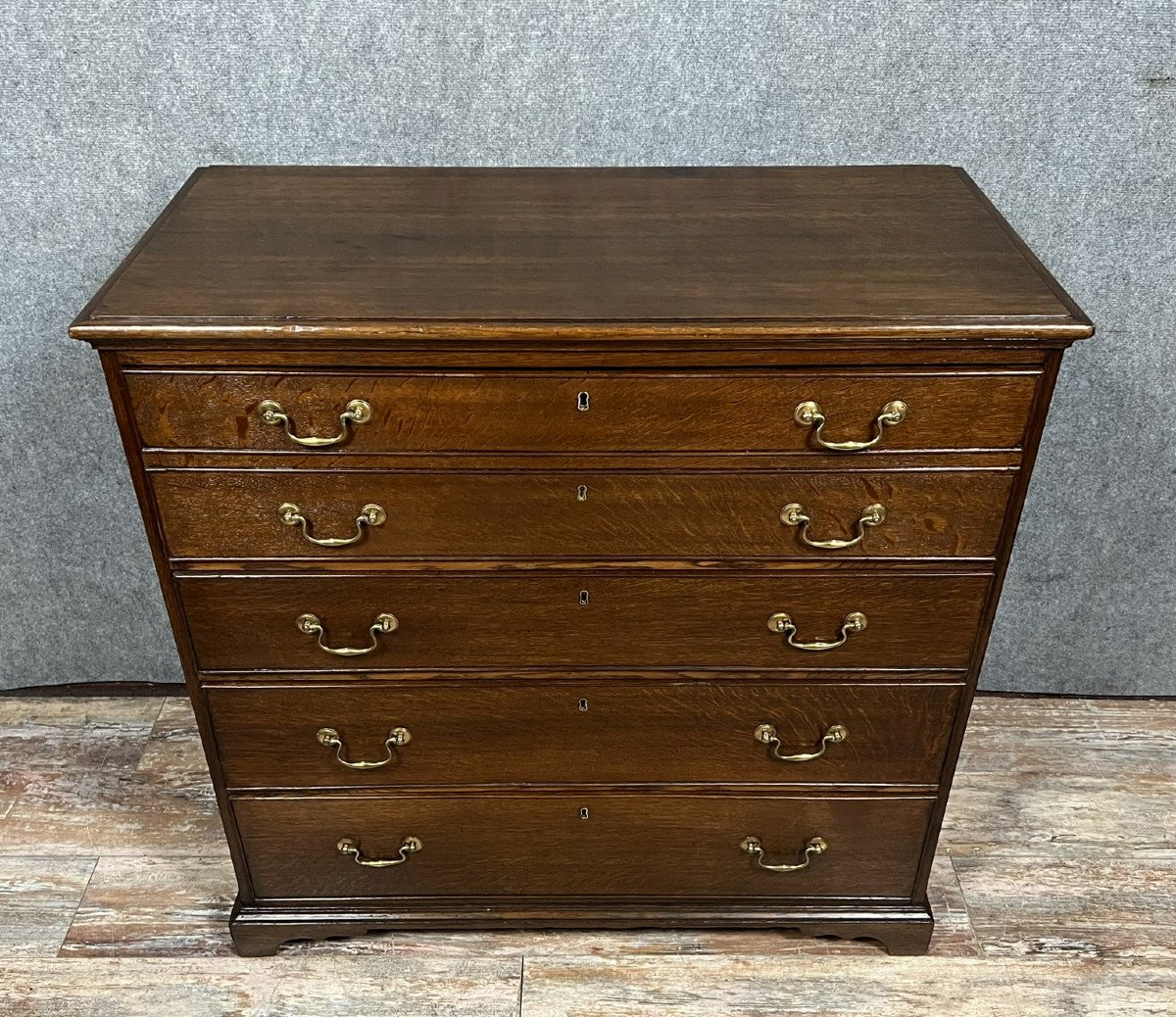 England Late 18th Century: Authentic Port Chest Of Drawers -photo-1