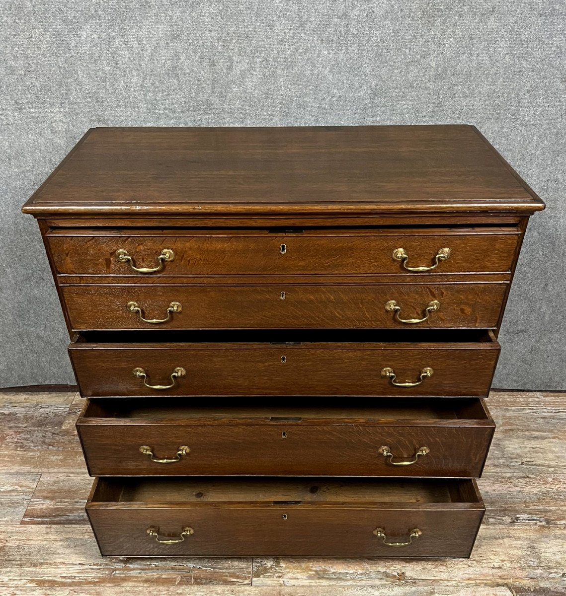 England Late 18th Century: Authentic Port Chest Of Drawers -photo-7