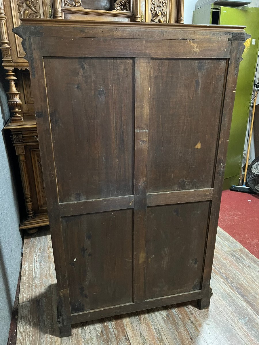 Notary Cabinet With Drawers In Solid Walnut, Napoleon III Period -photo-5