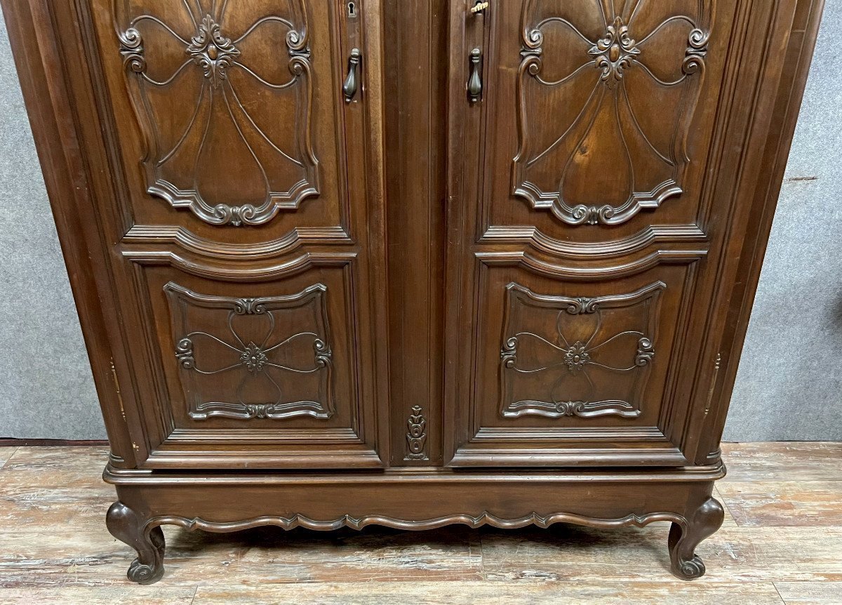 Armoire Baroque Style Louis XV En Noyer Massif -photo-2