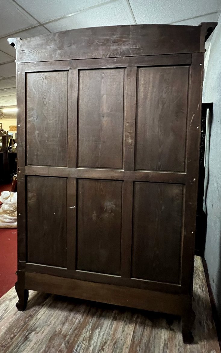 Baroque Louis XV Style Wardrobe In Solid Walnut -photo-5