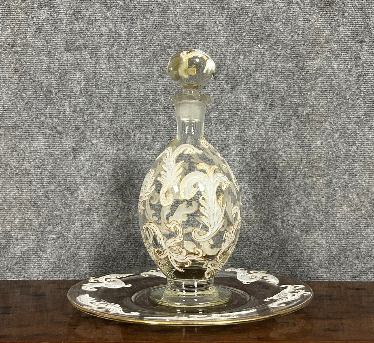 Luxueux Ensemble Carafe Et Plateau En Cristal / Murano - Baccarat - Saint Louis -photo-4