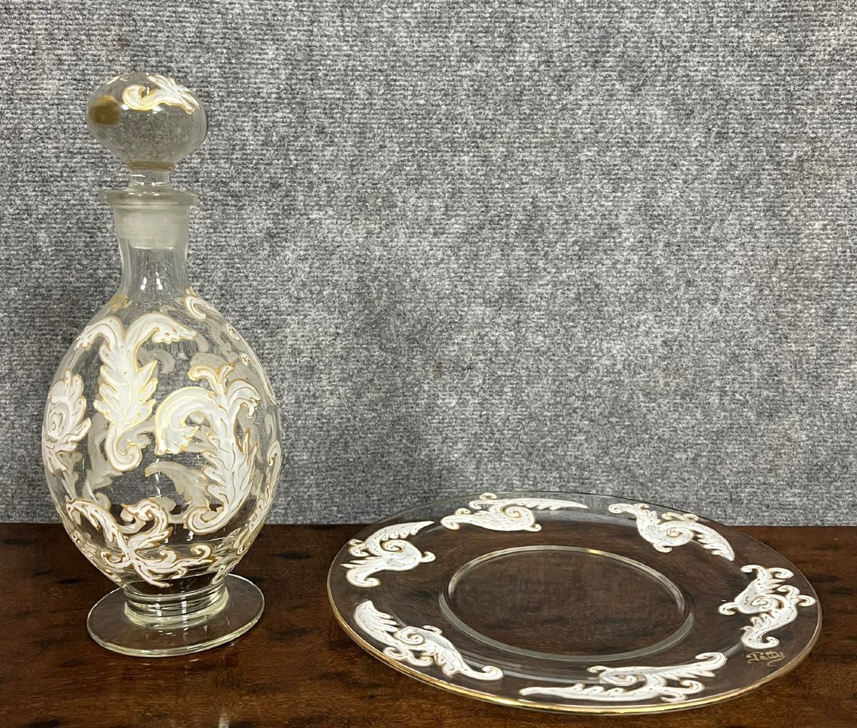 Luxurious Crystal / Murano Carafe And Tray Set - Baccarat - Saint Louis -photo-5