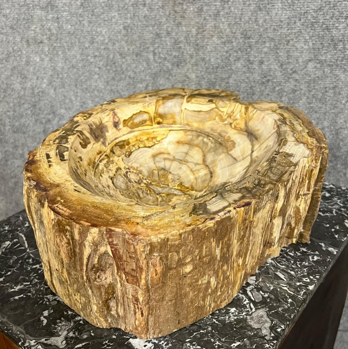 Fossilized Petrified Wood Basin From Indonesian Forests Dating Back Millions Of Years-photo-5