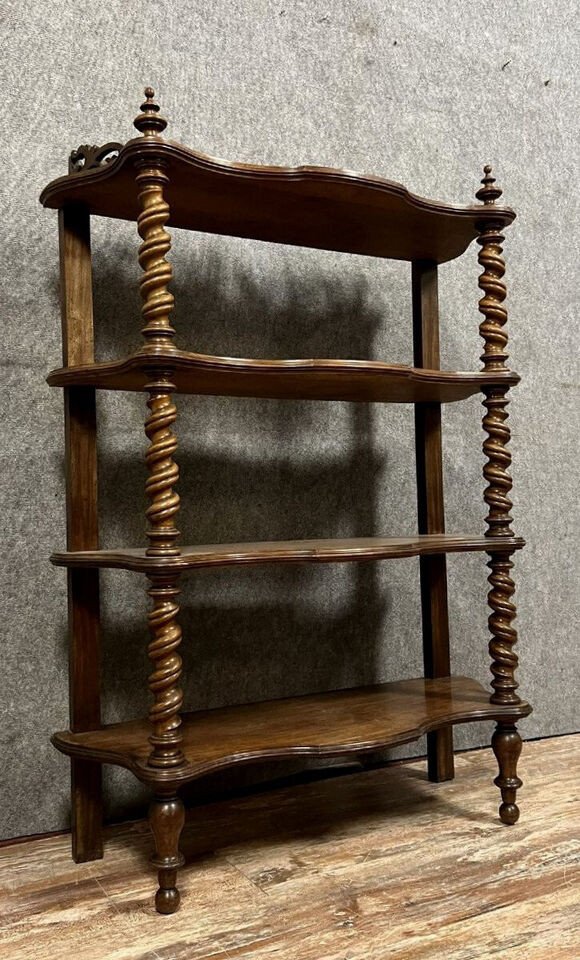 Shelf - Bookcase With 4 Shelves From The Napoleon III Period In Mahogany Circa 1850-photo-1