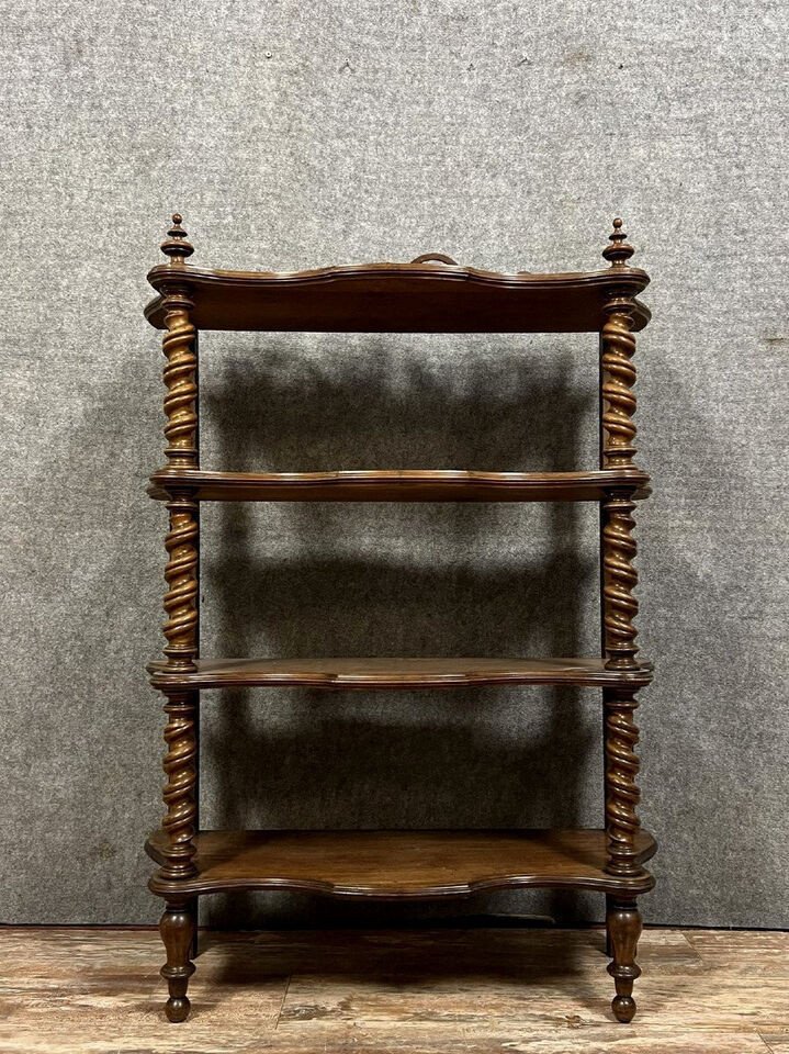 Shelf - Bookcase With 4 Shelves From The Napoleon III Period In Mahogany Circa 1850