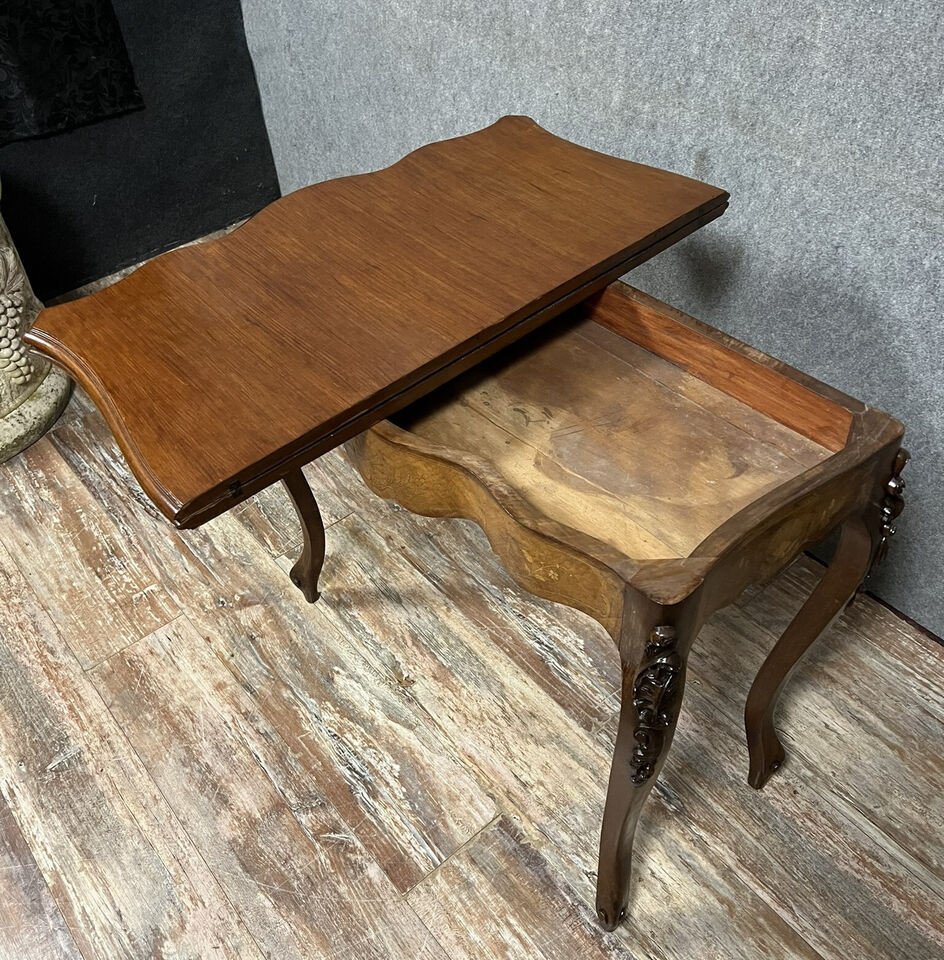 Louis XV Style Marquetry Games Table Circa 1850-photo-3