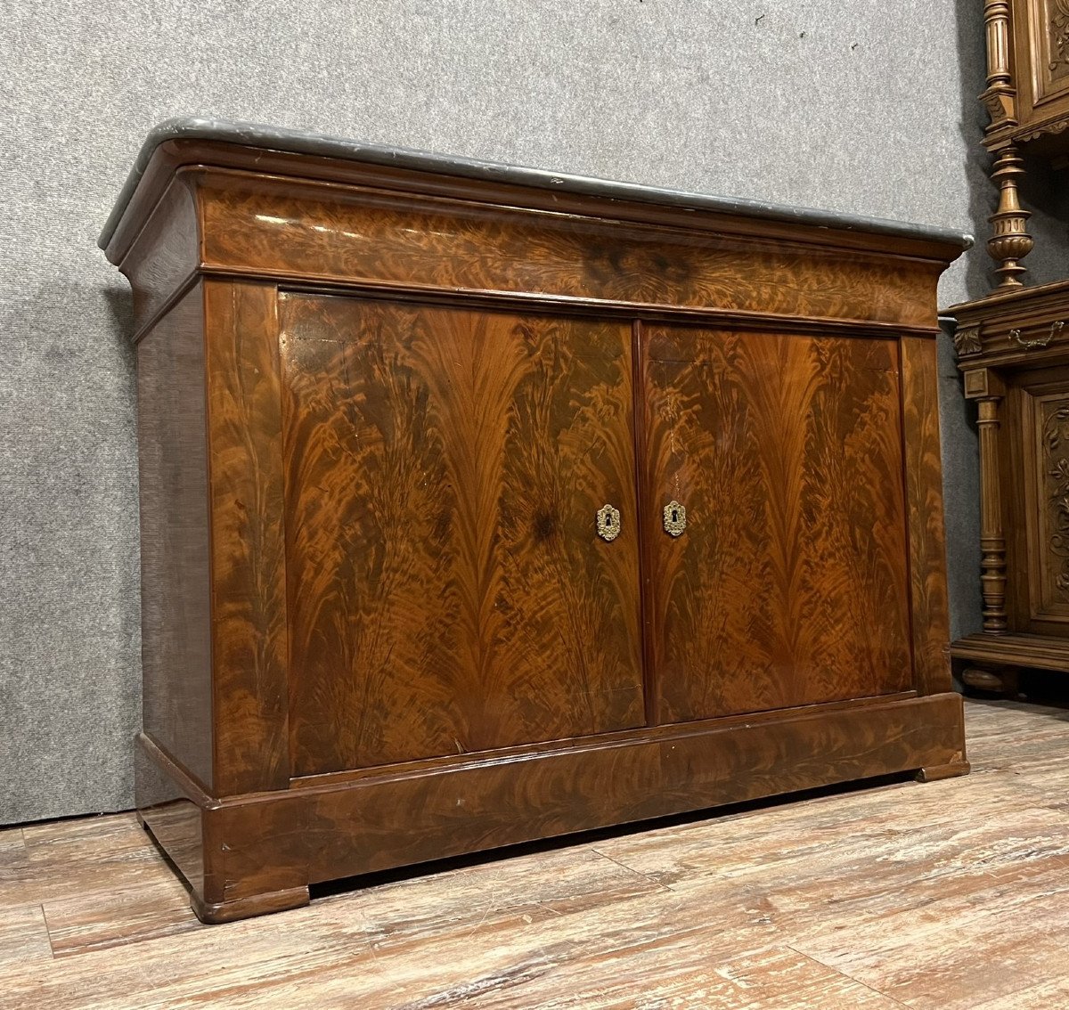 Louis Philippe Period Buffet / Restoration In Flamed Mahogany -photo-1