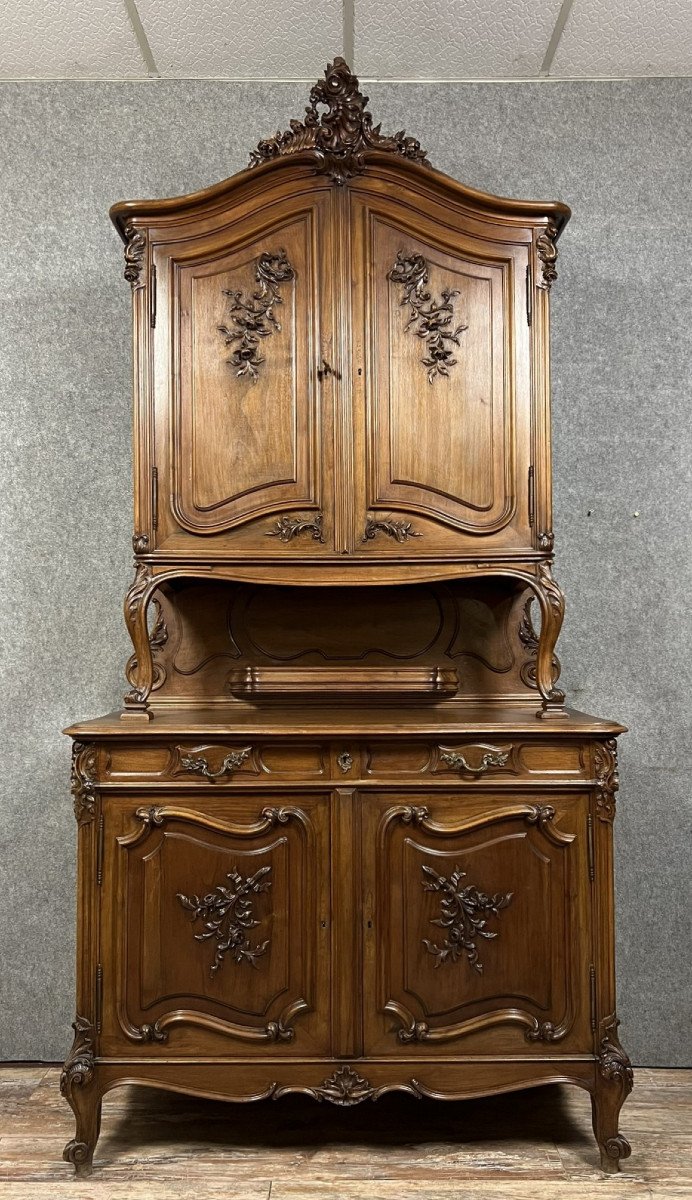 Louis XV Style Two-body Buffet In Walnut 