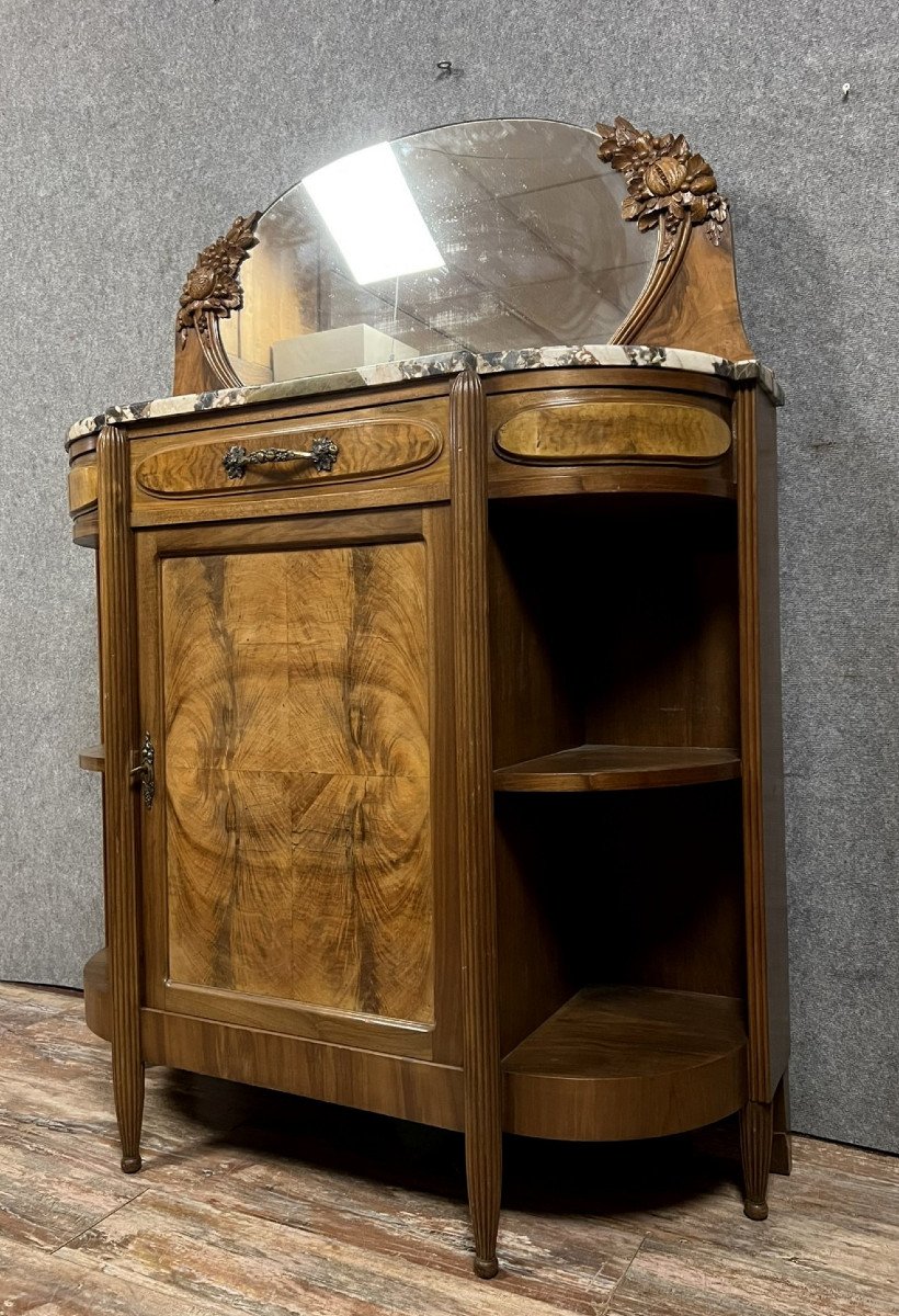 After Louis Majorelle, Nancy School: Art Nouveau / Art Deco Period Buffet In Walnut-photo-3