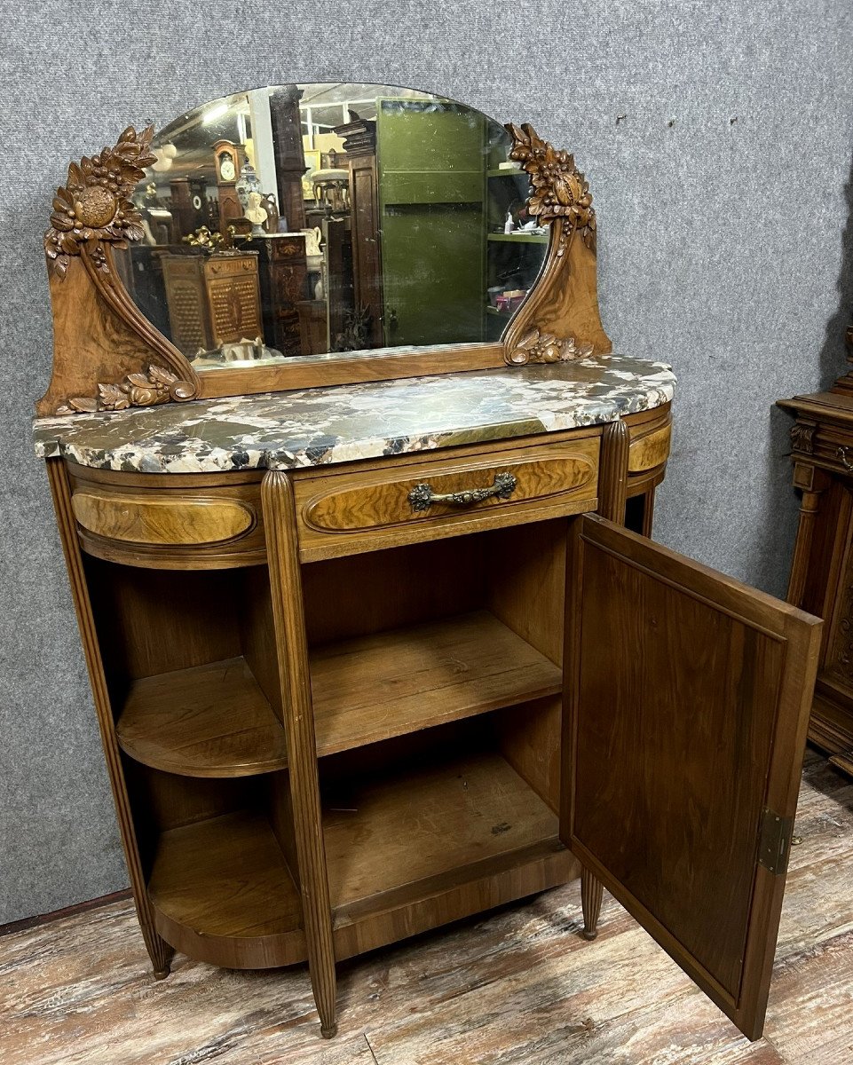 After Louis Majorelle, Nancy School: Art Nouveau / Art Deco Period Buffet In Walnut-photo-6