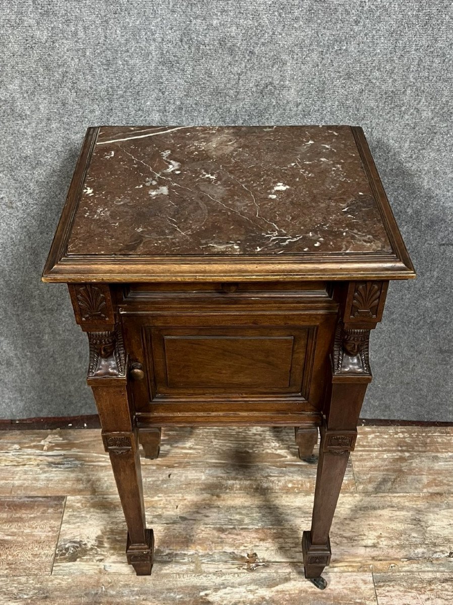 Empire / Consulate Bedside Table In Walnut -photo-1