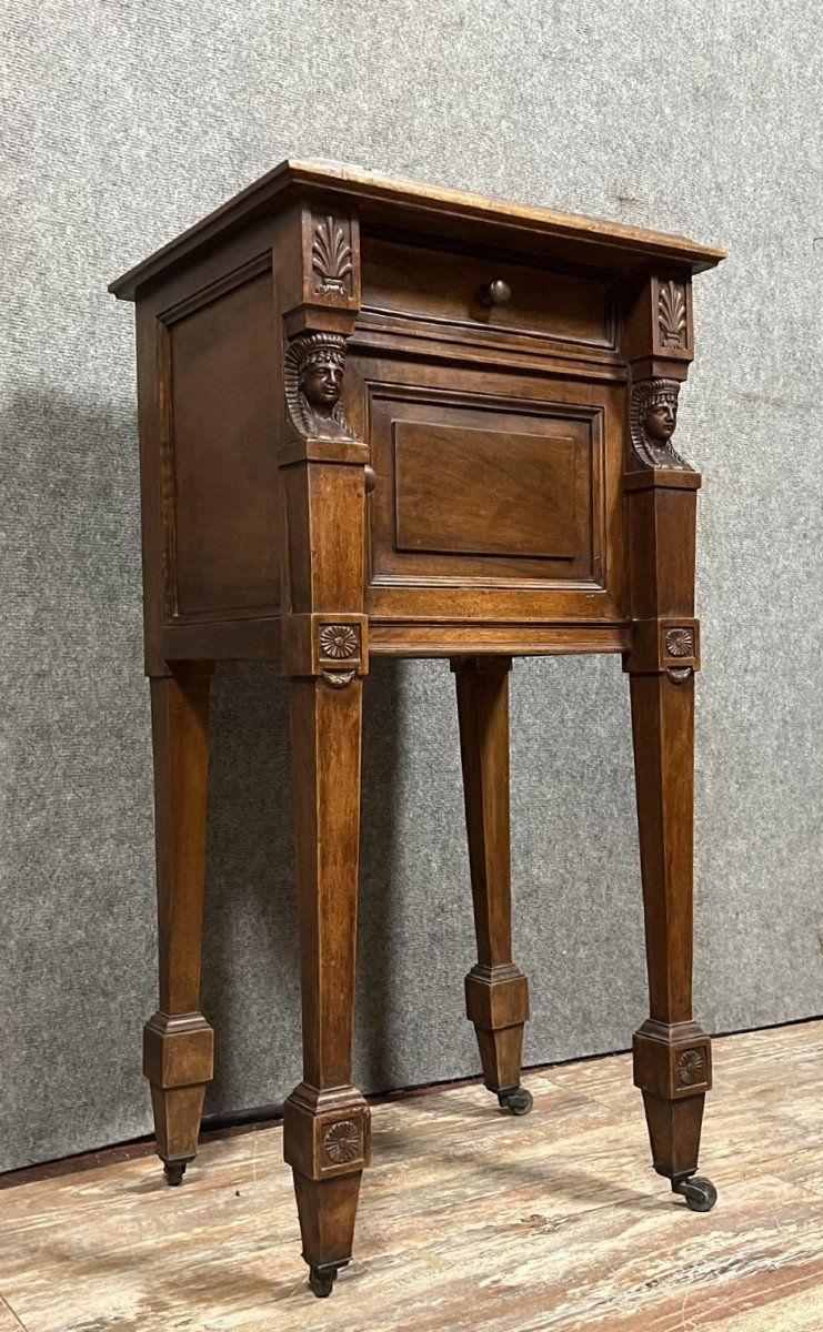 Empire / Consulate Bedside Table In Walnut -photo-2