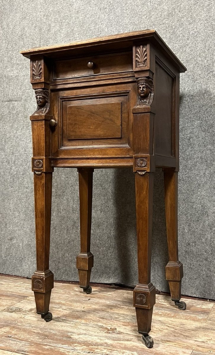 Empire / Consulate Bedside Table In Walnut -photo-3