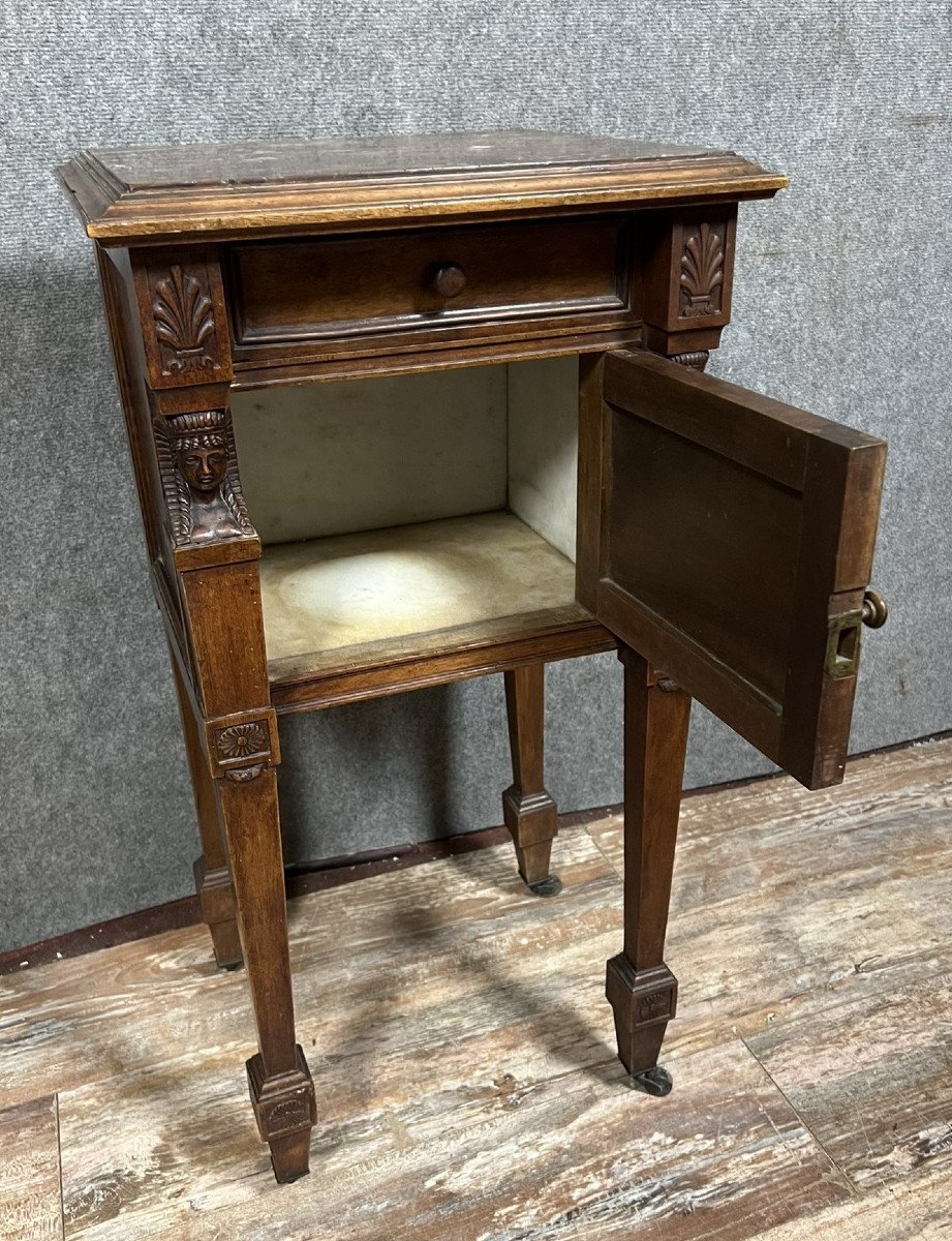 Empire / Consulate Bedside Table In Walnut -photo-4