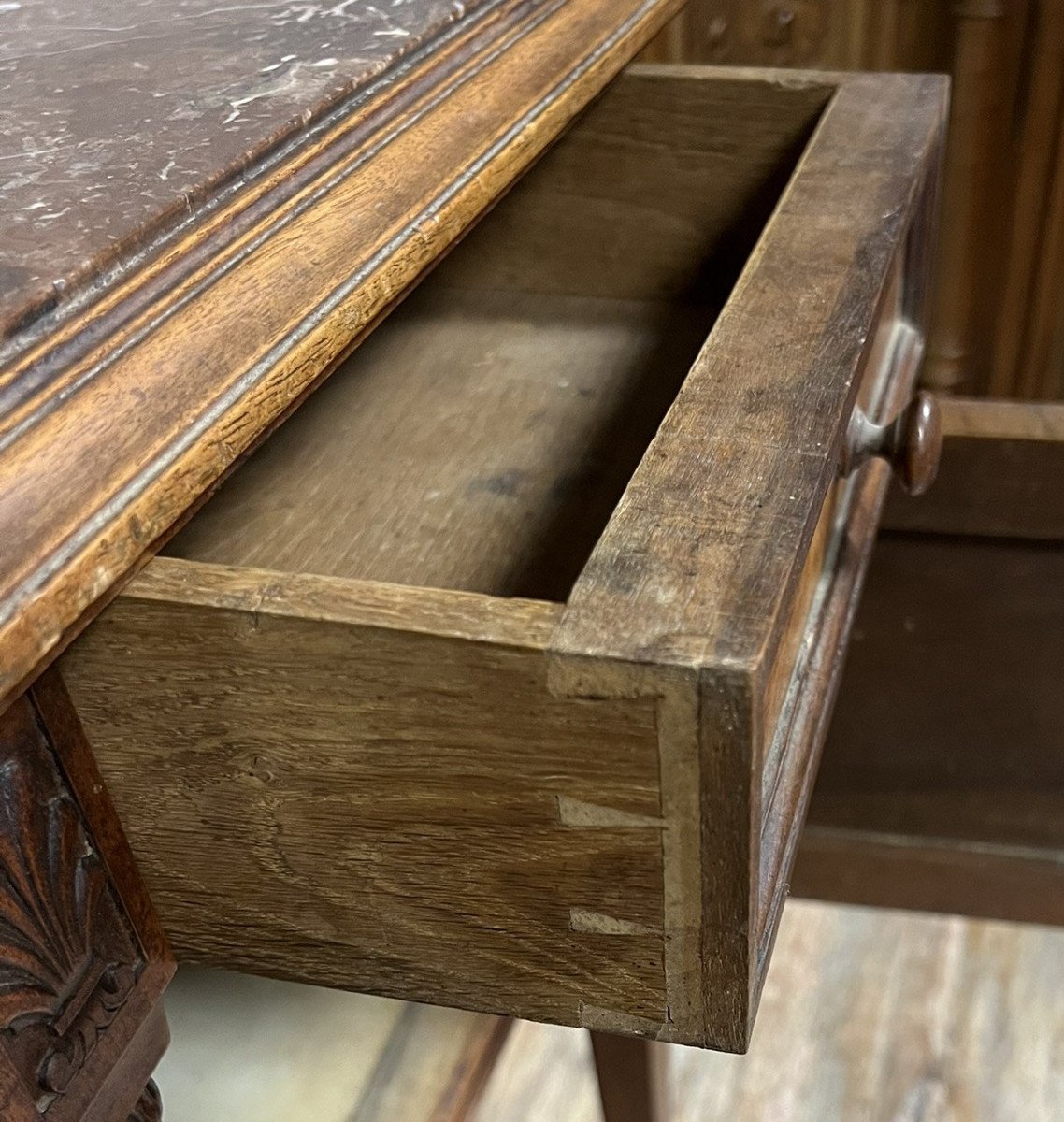 Empire / Consulate Bedside Table In Walnut -photo-5