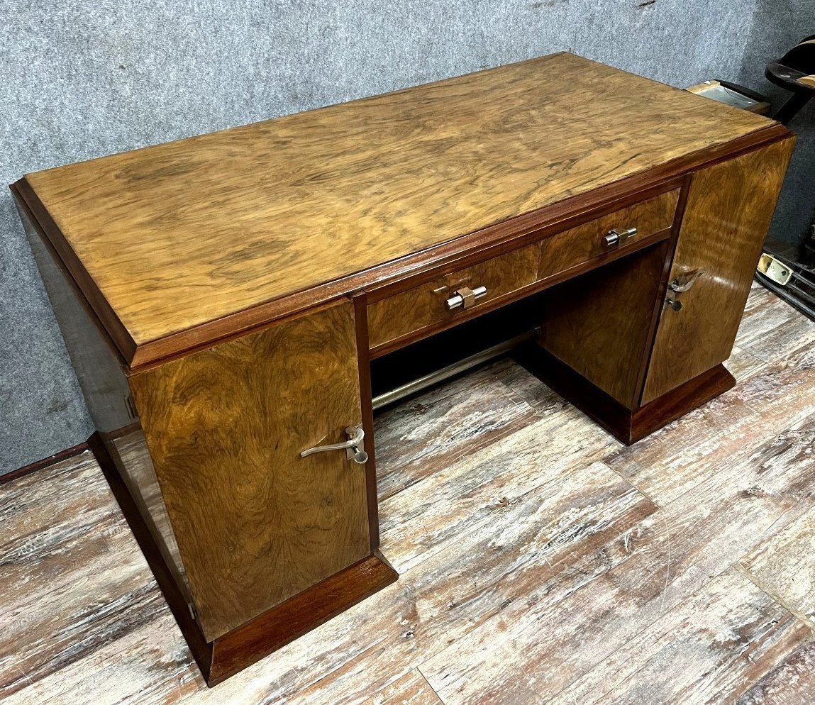 Art Deco Period Walnut Desk -photo-1