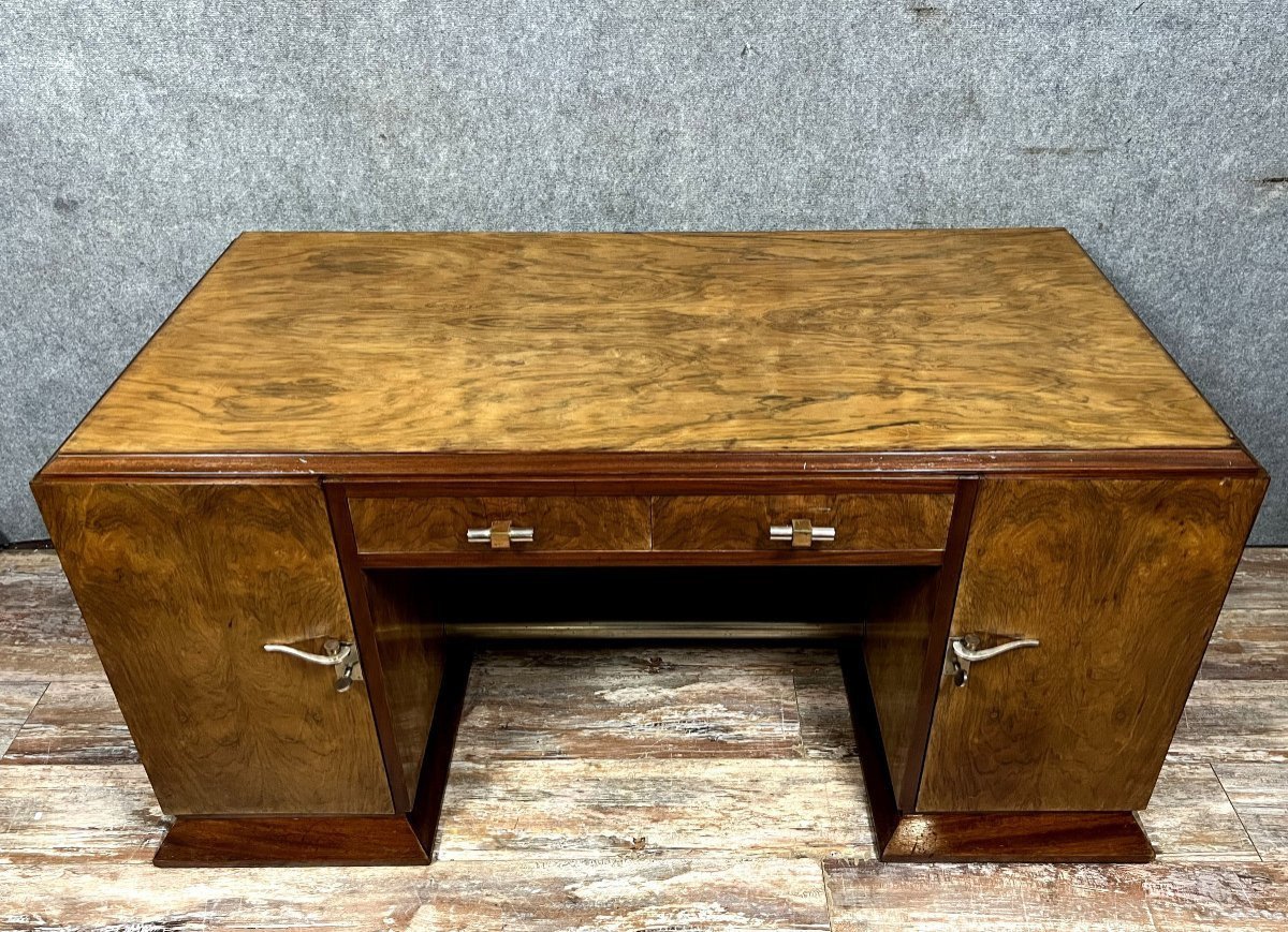 Art Deco Period Walnut Desk -photo-3