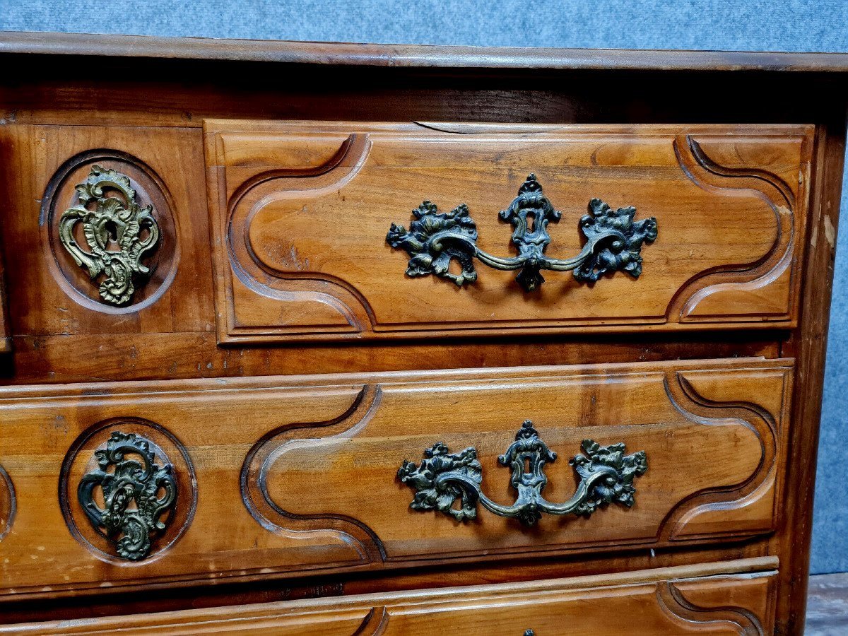 Louis XV Arbalète Chest Of Drawers In Cherry Wood -photo-5