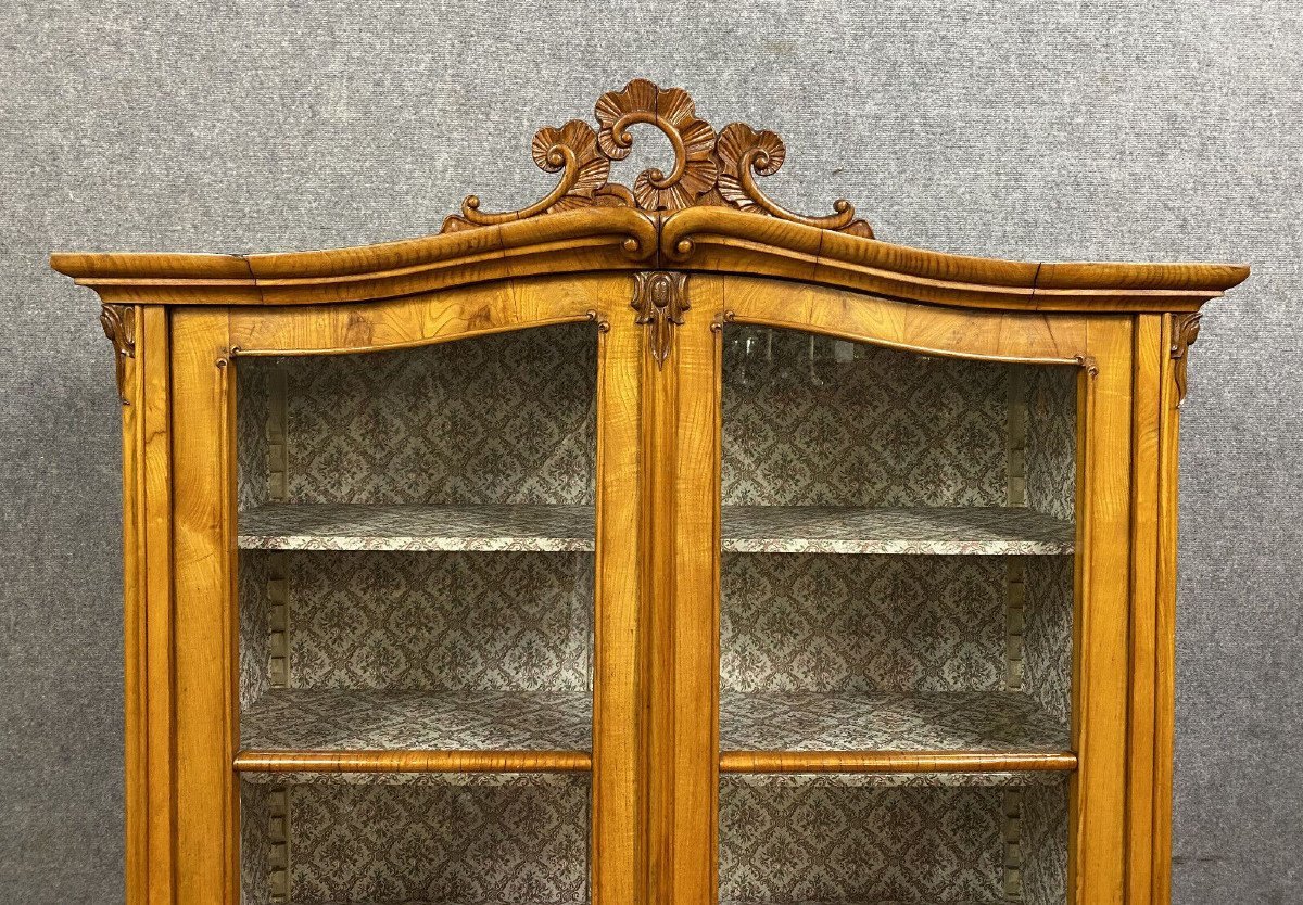 Louis XV Style Bookcase In Light Wood -photo-2