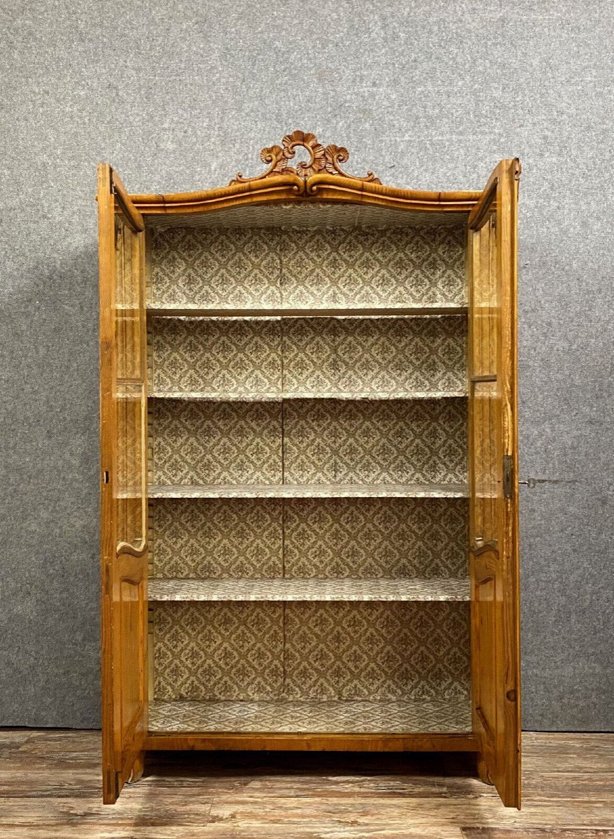 Louis XV Style Bookcase In Light Wood -photo-3