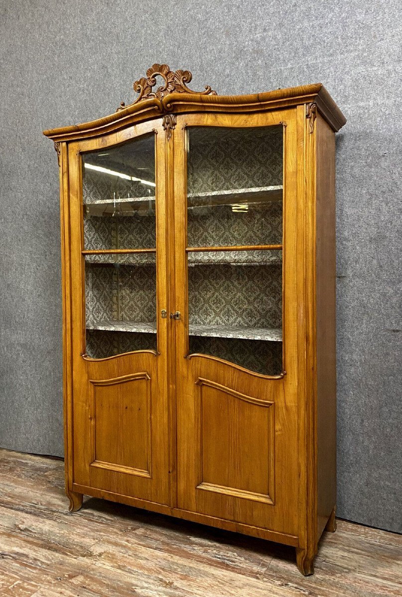 Louis XV Style Bookcase In Light Wood 