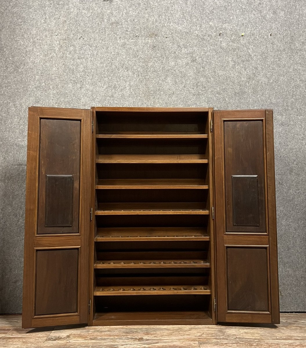 Renaissance Style Walnut Collector's Cabinet / Medal Cabinet  -photo-4