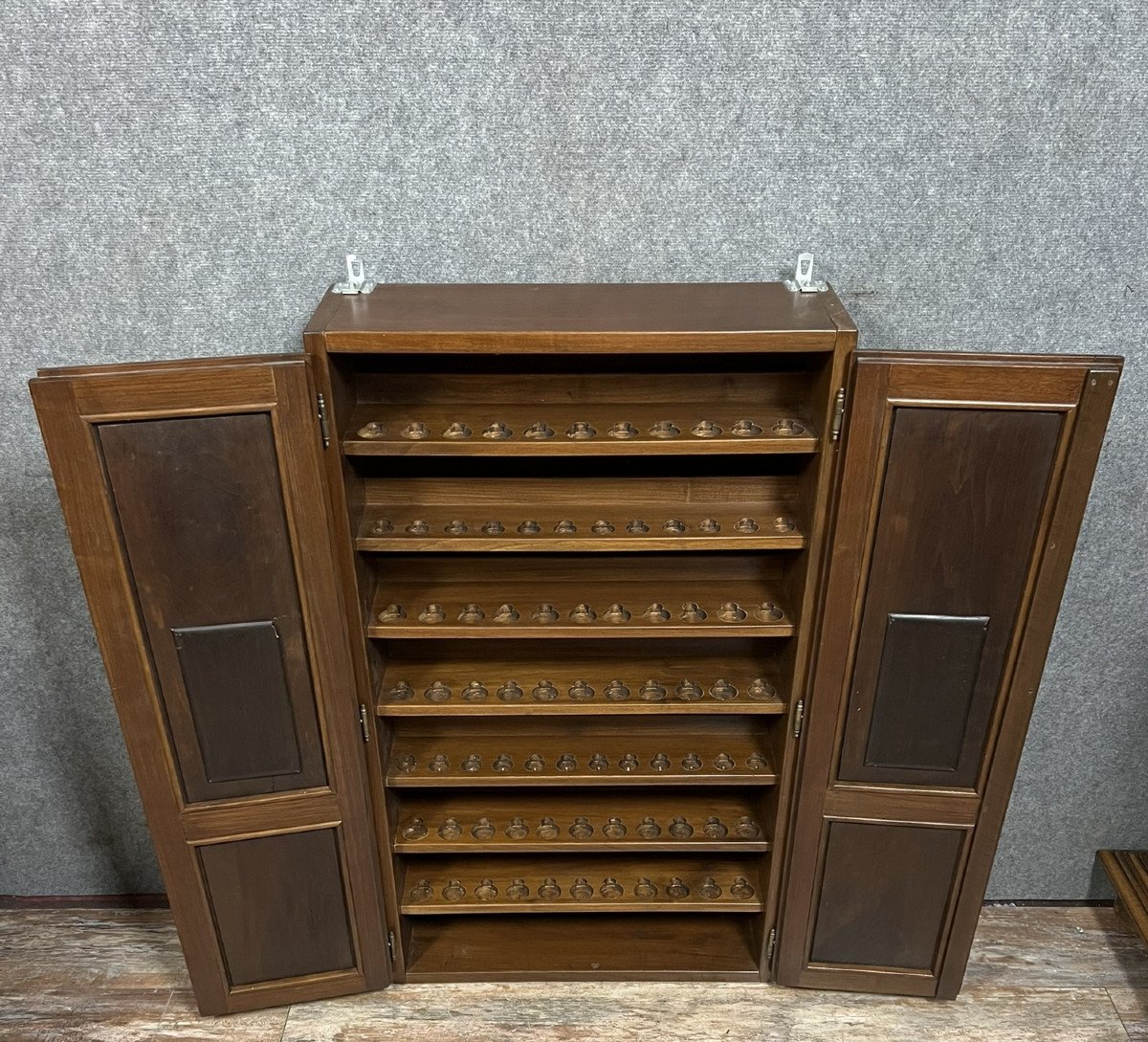 Renaissance Style Walnut Collector's Cabinet / Medal Cabinet  -photo-5