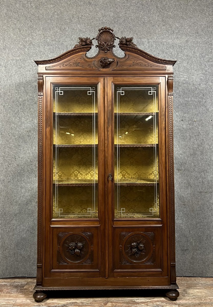 Italian Renaissance Style Walnut Bookcase 