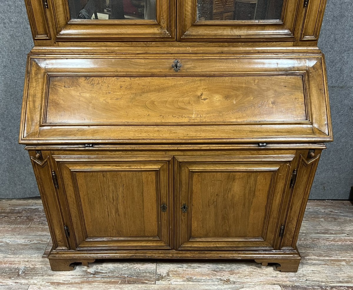 Italy 17th Century: Lombard Cabinet With Three Bodies In Walnut -photo-4