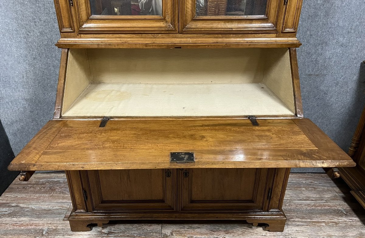 Italy 17th Century: Lombard Cabinet With Three Bodies In Walnut -photo-6