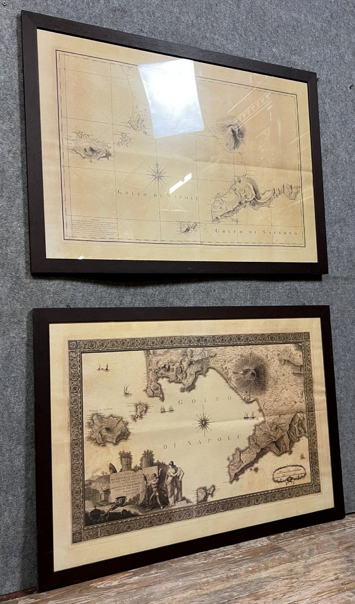 Two Large Geographical Maps Of Naples And Surrounding Areas, 19th Century (b)-photo-1