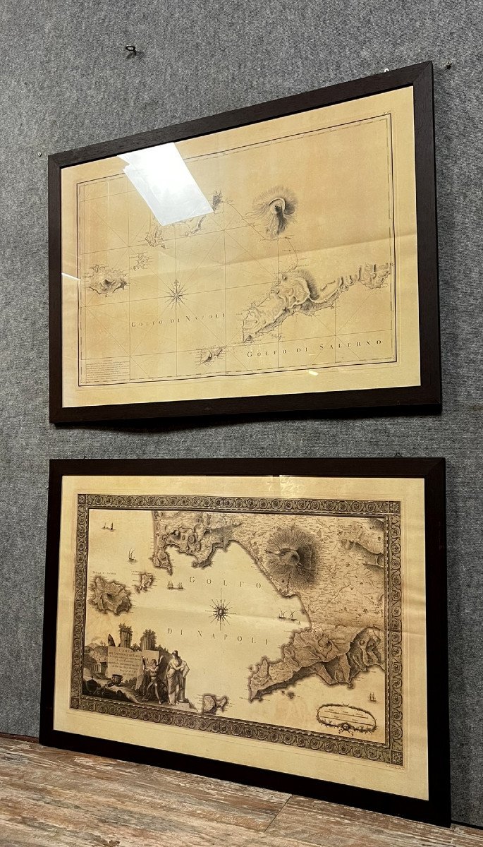 Two Large Geographical Maps Of Naples And Surrounding Areas, 19th Century (b)-photo-2